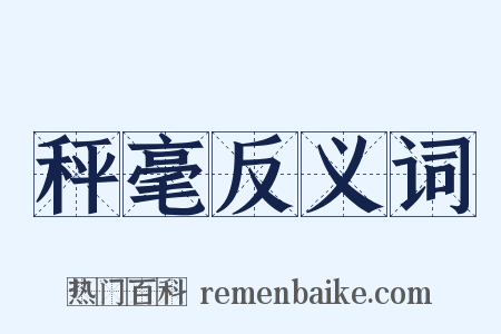 秤毫反义词是什么意思的图片